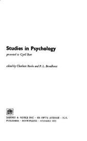 book Studies in Psychology: presented to Cyril Burt