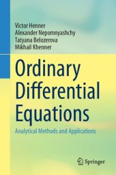 book Ordinary Differential Equations: Analytical Methods and Applications