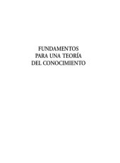 book Fundamentos para una teoría del conocimiento