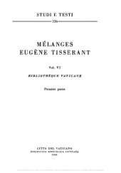 book Mélanges Eugène Tisserant. Bibliothèque Vaticane. Première partie