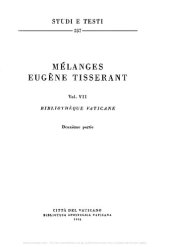 book Mélanges Eugène Tisserant. Bibliothèque Vaticane. Deuxième partie