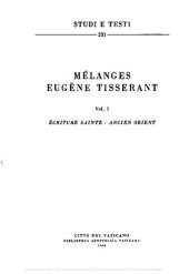 book Mélanges Eugène Tisserant. Écriture Sainte-Ancien Orient