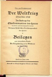 book Beilagen zum vierzenten Bande Die Kriegführung an der Westfront im Jahre 1918