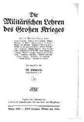 book Die nilitärischen Lehren des Großen Krieges