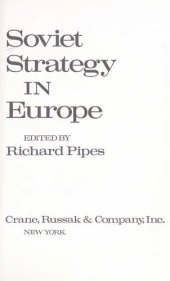 book Soviet Strategy in Europe