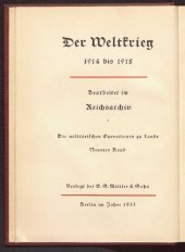 book Die Operationen des Jahres 1915 : Die Ereignisse im Westen und auf dem Balkan vom Sommer bis zum Jahresschluss