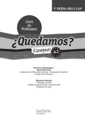 book ¿Quedamos? 3e Prépa-Pro/CAP - Livre professeur - Ed. 2012