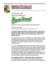 book The History and Brewing Methods of Pilsner Urquell