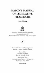 book Mason's Manual of Legislative Procedure