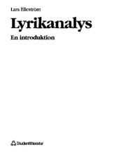 book Lyrikanalys: En introduktion