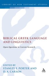 book Biblical Greek Language and Linguistics