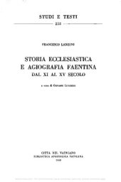 book Storia ecclesiastica e agiografia faentina dal XI al XV secolo