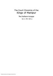 book The Court Chronicle of the Kings of Manipur: Volume 2, The Cheitharon Kumpapa