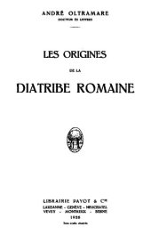 book Les origines de la diatribe romaine