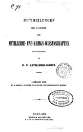 book Mitteilungen über Gegenstände der Artillerie- und Kriegs-Wissenschaften