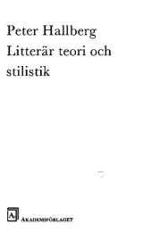 book Litterär teori och stilistik