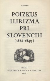 book Poizkus ilirizma pri Slovencih (1835-1849)