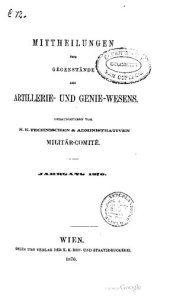 book Mitteilungen über Gegenstände des Artillerie- und Genie-Wesens