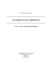 book Szczególna teoria względności: notatki z wykładu Leszka M. Sokołowskiego