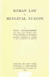 book Roman Law in Medieval Europe