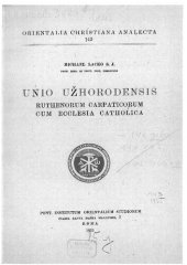 book Unio Užhorodensis Ruthenorum Carpaticorum cum Ecclesia Catholica