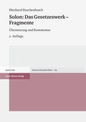 book Solon: Das Gesetzeswerk - Fragmente: Ubersetzung Und Kommentar