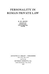 book Personality in Roman Private Law