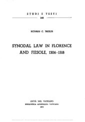 book Synodal law in Florence and Fiesole. 1306-1518