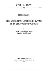 book Les manuscrits liturgiques latins de la Bibliothèque Vaticane. Liste complémentaire. Tables générales