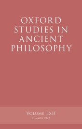 book Oxford Studies in Ancient Philosophy, Volume 62