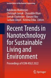 book Recent Trends in Nanotechnology for Sustainable Living and Environment: Proceedings of ICON-NSLE 2022