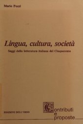 book Lingua, cultura, società. Saggi sulla letteratura italiana del Cinquecento