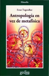 book Antropología en vez de metafísica