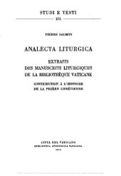 book Analecta liturgica. Extraits des manuscrits liturgiques de la Bibliotèque Vaticane