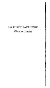 book La foresta dei sacrilegi - La forêt sacrilège