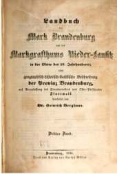 book Landbuch der Mark Brandenburg  und des Markgrafthums Nieder-Lausitz in der Mitte des 19. Jahrhunderts ; oder geographisch-historisch-statistische Beschreibung  der Provinz Brandenburg