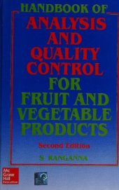 book Handbook Of Analysis And Quality Control For Fruit And Vegetable Products