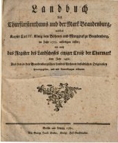 book Landbuch des Churfürstenthums [Kurfürstentums] und der Mark Brandenburg, welches Kaiser Karl IV., König von Böhmen und Markgraf zu Brandenburg im Jahre 1375 anfertigen ließ