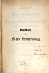 book Landbuch der Mark Brandenburg  und des Markgrafthums Nieder-Lausitz in der Mitte des 19. Jahrhunderts ; oder geographisch-historisch-statistische Beschreibung  der Provinz Brandenburg