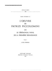 book L'oeuvre de Patrizi Piccolomini ou le cérémonial papal de la première Renaissance