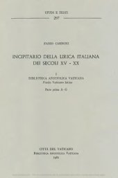 book Incipitario della lirica italiana dei secoli XV-XX