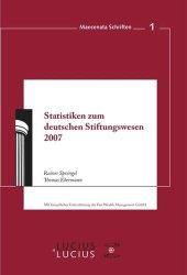 book Statistiken zum Deutschen Stiftungswesen 2007