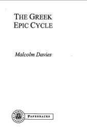 book The Greek Epic Cycle