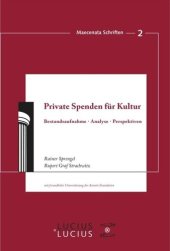 book Private Spenden für Kultur: Bestandsaufnahme, Analyse, Perspektiven