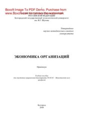 book Экономика организаций. Учебное пособие