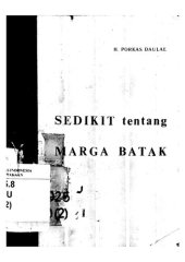 book Sedikit tentang Marga Batak