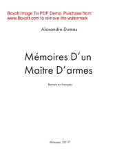 book Mémoires D’un Maître D’armes