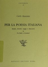 book Per la poesia italiana. Studi, ritratti, saggi e discorsi. Vol. 2: Da Belli a Gramsci