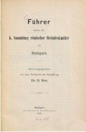 book Führer durch die K. Sammlung römischer Steindenkmäler zu Stuttgart