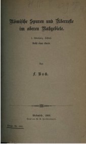 book Römische Spuren und Überreste im oberen Nahgebiete